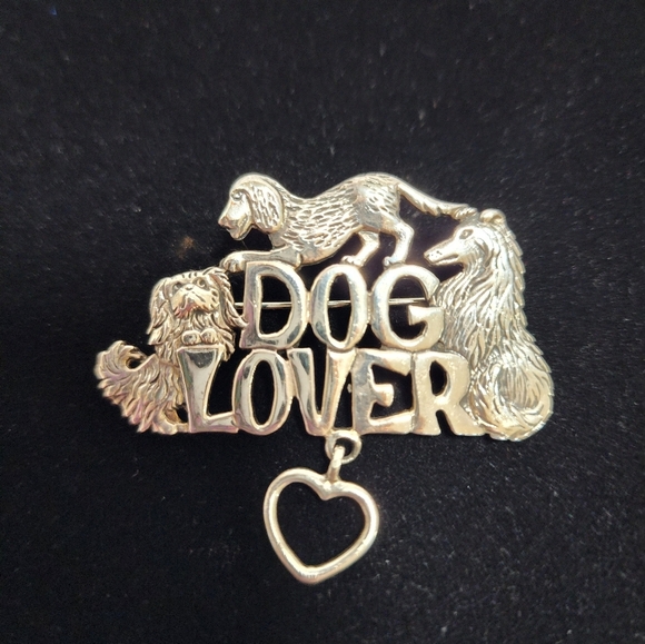 Sterling Silver Dog Lover Pin - Picture 3 of 10